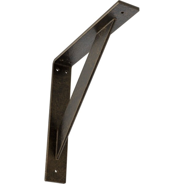 Ekena Millwork Traditional Steel Bracket, Antiqued Pale Gold 2"W x 12"D x 12"H BKTM02X12X12TRAPG - main